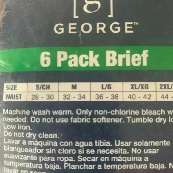 George 6Pack Small Briefs Antimicrobial Moisture Wicking Tag-free Comfort - Picture 4 of 4